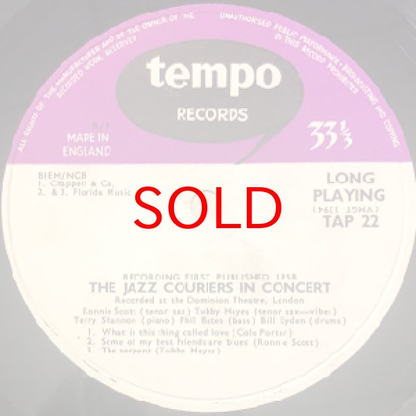 画像2: THE JAZZ COURIERS ( RONNIE SCOTT / TUBBY HAYES ) -  THE JAZZ COURIERS IN CONCERT (2)