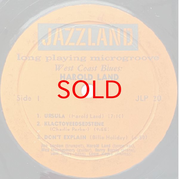 画像2: HAROLD LAND SEXTET -  WEST COAST BLUES (2)