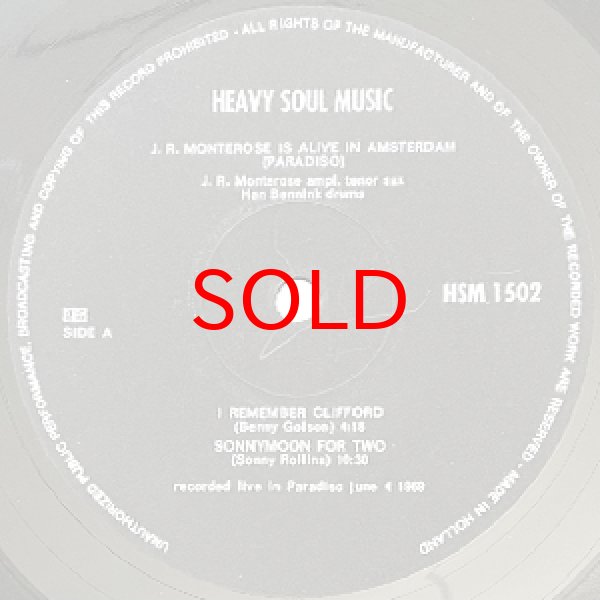 画像2: JR MONTEROSE -  JR MONTEROSE IS ALIVE IN AMSTERDAM ( PARADISO ) (2)