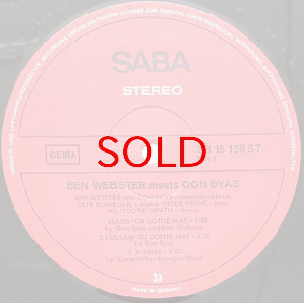 画像2: BEN WEBSTER / DON BYAS -  BEN WEBSTER MEETS DON BYAS (2)