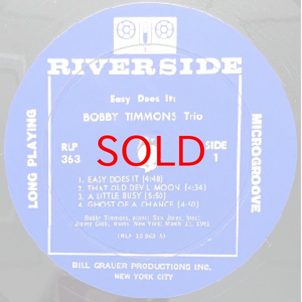 画像2: BOBBY TIMMONS TRIO -  EASY DOES IT (2)