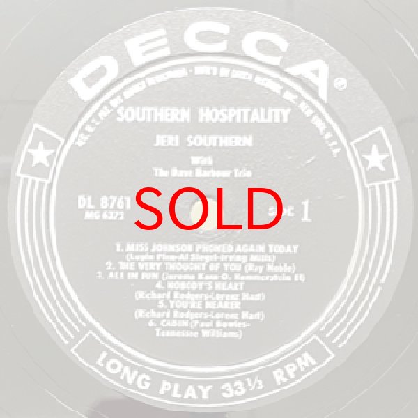 画像2: JERI SOUTHERN -  SOUTHERN HOSPITALITY (2)