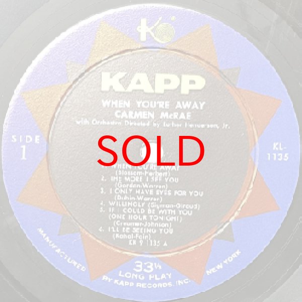 画像2: CARMEN McRAE -  WHEN YOU'RE AWAY (2)