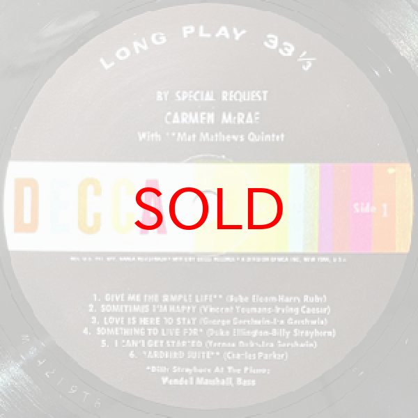 画像2: CARMEN McRAE -  BY SPECIAL REQUEST (2)