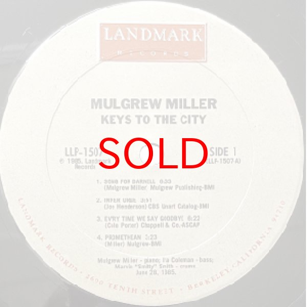 画像2: MULGREW MILLER -  KEYS TO THE CITY (2)