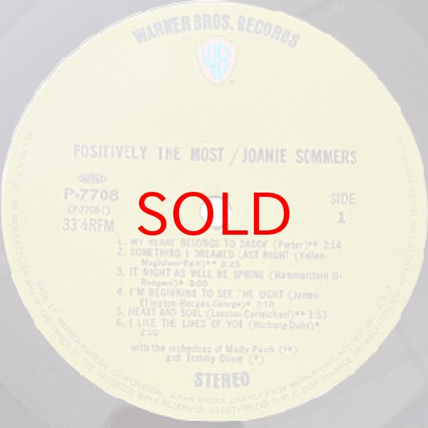 画像2: JOANIE SOMMERS -  POSITIVELY THE MOST (2)