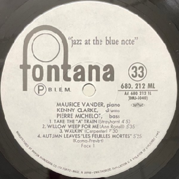 画像2: MAURICE VANDER -  JAZZ AT THE BLUE NOTE (2)