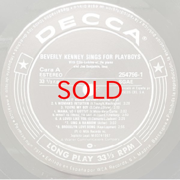 画像2: BEVERLY KENNEY -  SINGS FOR PLAYBOYS (2)