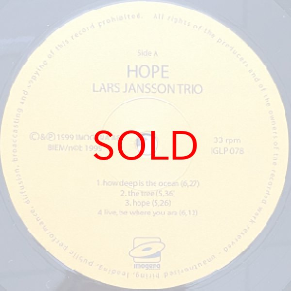画像2: LARS JANSSON TRIO -  HOPE (2)