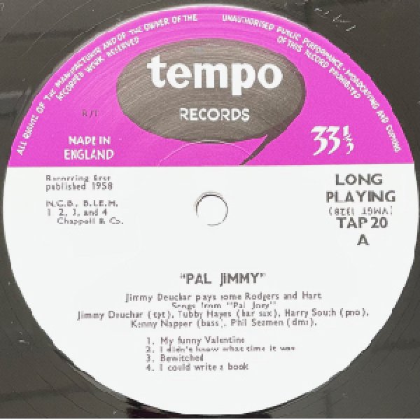 画像2: JIMMY DEUCHAR QUINTET/ SEXTET -  PAL JIMMY ! (2)