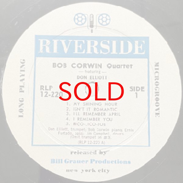 画像2: BOB CORWIN QUARTET -  FEATURING THE TRUMPET OF DON ELLIOTT (2)