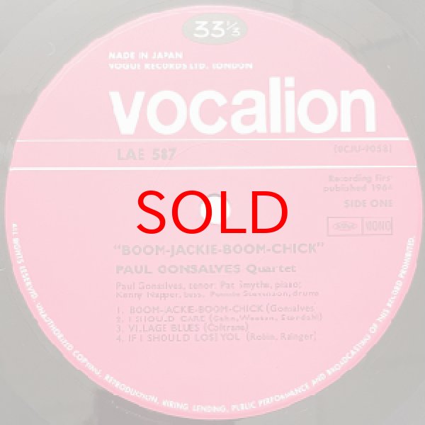 画像2: PAUL GONSALVES QUARTET -  BOOM - JACKIE - BOOM - CHICK (2)