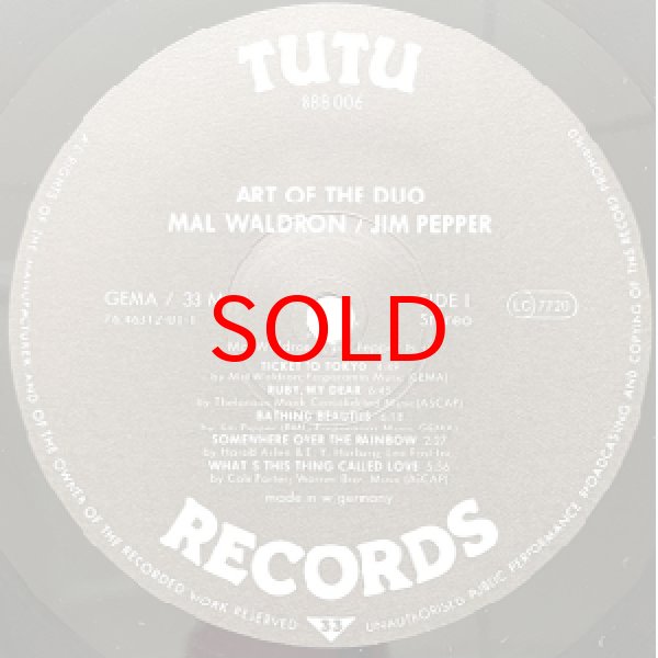 画像2: MAL WALDRON / JIM PEPPER -  ART OF DUO (2)