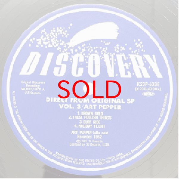 画像2: ART PEPPER -  DIRECT FROM ORIGINAL SP VOL.3 (2)