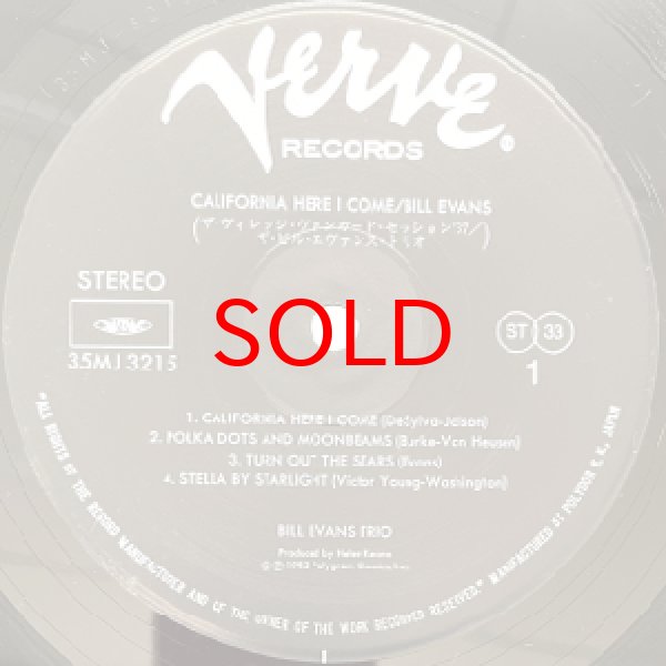 画像2: BILL EVANS -  CALIFORNIA HERE I COME (2)
