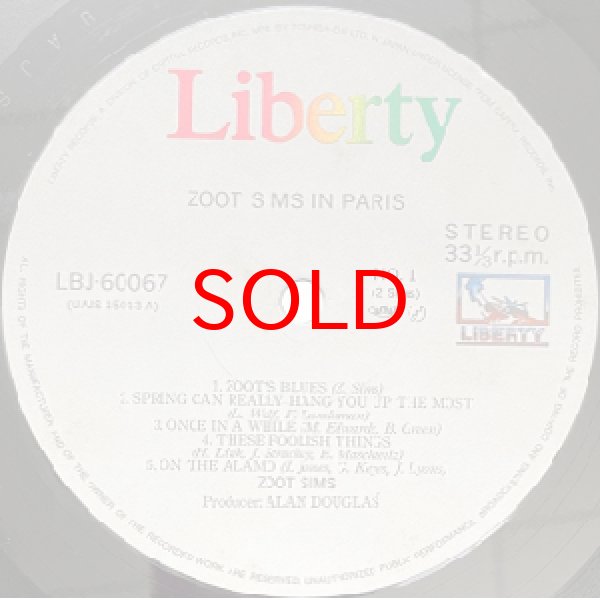 画像2: ZOOT SIMS -  ZOOT SIMS IN PARIS (2)