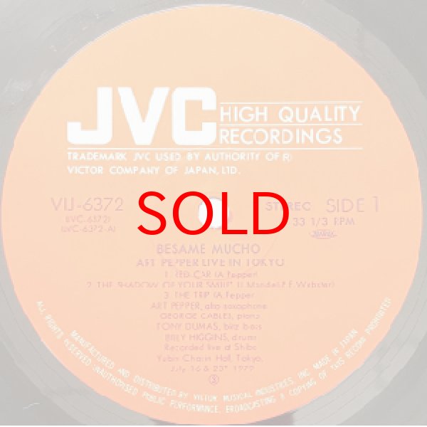 画像2: ART PEPPER -  BESAME MUCHO LIVE IN TOKYO (2)