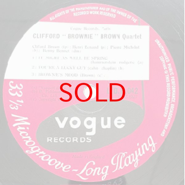 画像2: CLIFFORD BROWN QUARTET -  CLIFFOR“BROWNIE”BROWN  【10INCH】 (2)