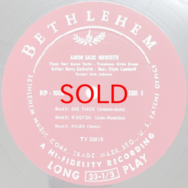 画像2: AARON SACHS QUINTETTE -  S / T 【10INCH】 (2)