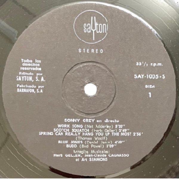 画像2: SONNY GREY -  EN DIRECTO (2)