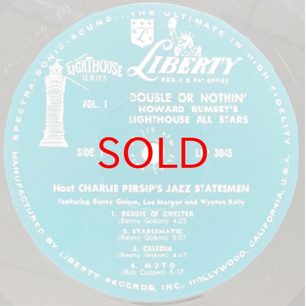 画像2: HOWARD RUMSEY / LEE MORGAN / BENNY GOLSON -  DOUBLE OR NOTHIN' (2)