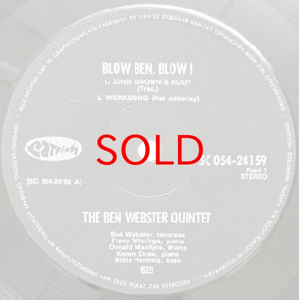 画像2: BEN WEBSTER QUINTET -  BLOW, BEN BLOW (2)