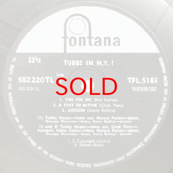 画像2: TUBBY HAYES -  TUBBS IN N.Y. (2)