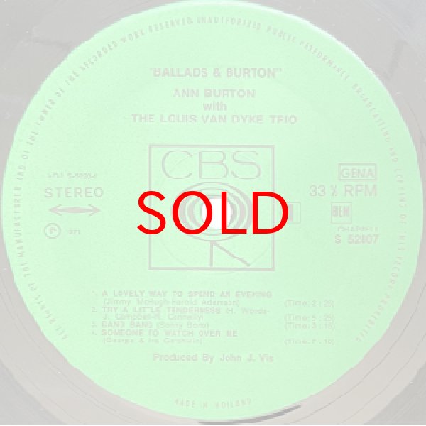 画像2: ANN BURTON WITH LOUIS VAN DYKE -  BALLADS & BURTON (2)