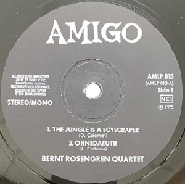 画像2: BERNT ROSENGREN QUARTET -  LIVE IN STOCKHOLM VOL.1 (2)
