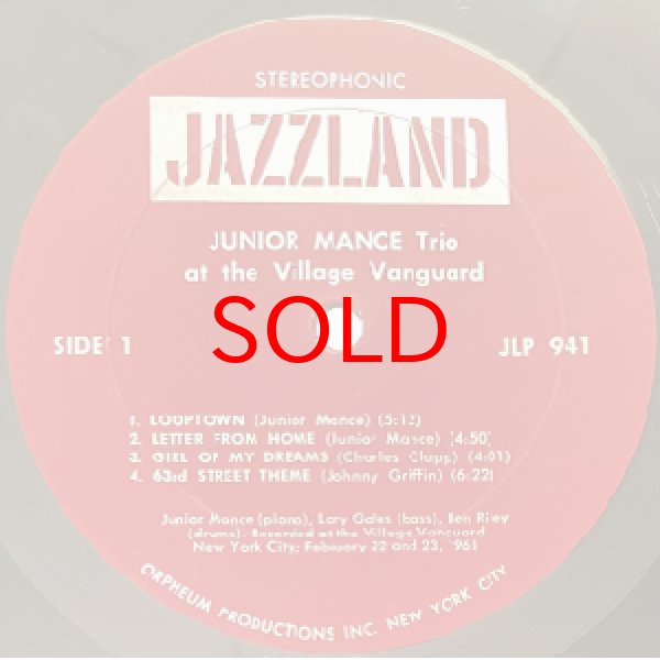 画像2: JUNIOR MANCE TRIO -  AT THE VILLAGE VANGUARD (2)