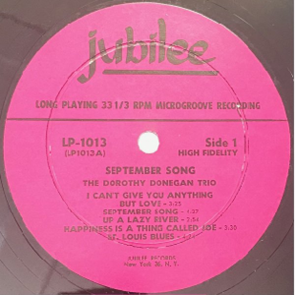 画像2: DOROTHY DONEGAN TRIO -  SEPTEMBER SONG (2)
