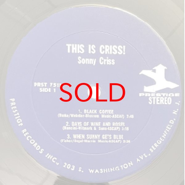 画像2: SONNY CRISS -  THIS IS CRISS (2)