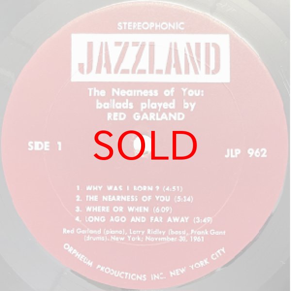 画像2: RED GARLAND -  THE NEARNESS OF YOU (2)