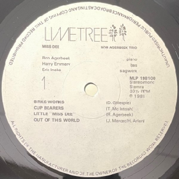 画像2: ROB AGERBEEK TRIO -  MISS DEE (2)