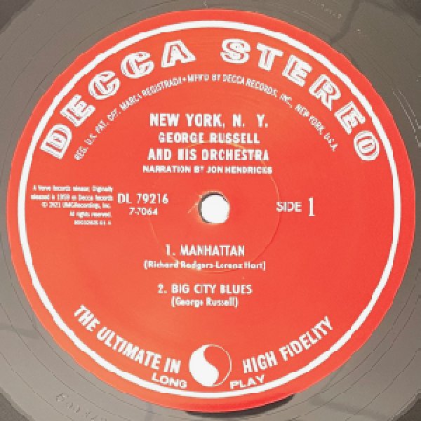 ジョージ・ラッセル　ニューヨーク、ニューヨーク　高音質・重量盤LP ジョージ・ラッセル ニューヨーク、ニューヨーク 高音質・重量盤