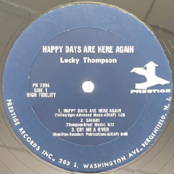 画像2: LUCKY THOMPSON -  LUCKY THOMPSON HAPPY DAYS ARE HERE AGAIN (2)