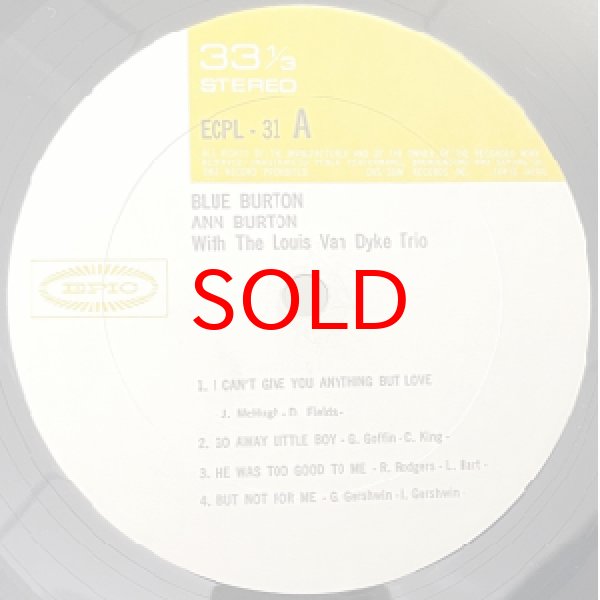 画像2: ANN BURTON WITH LOUIS VAN DYKE TRIO -  BLUE BURTON (2)