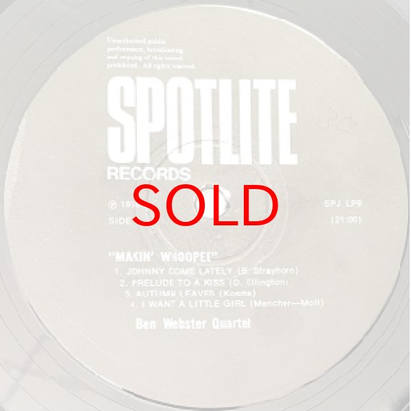 画像2: BEN WEBSTER QUARTET -  MAKIN' WHOOPEE (2)