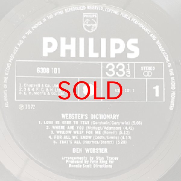 画像2: BEN WEBSTER -  WEBSTER'S DICTIONARY (2)