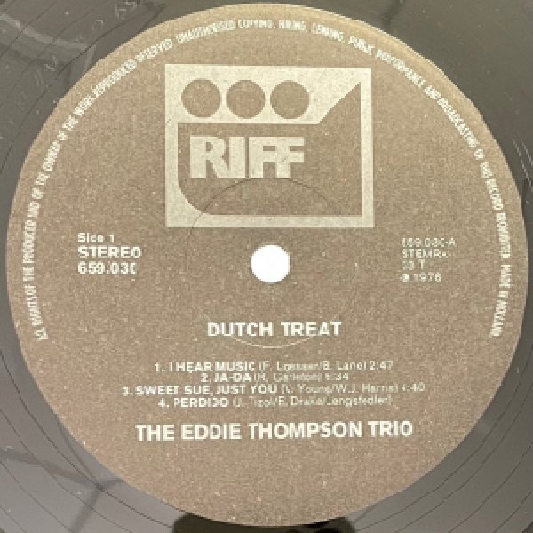 画像2: EDDIE THOMPSON TRIO -  DUTCH TREAT (2)