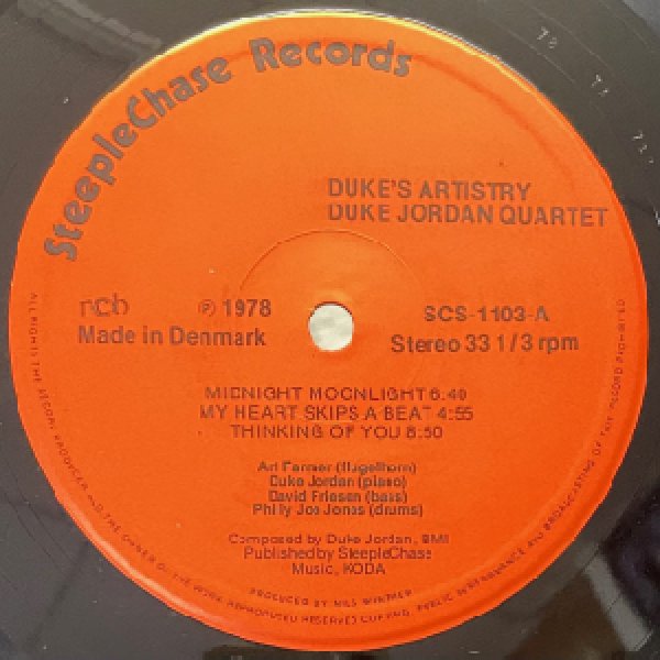 画像2: DUKE JORDAN QUARTET -  DUKE'S ARTISTRY (2)