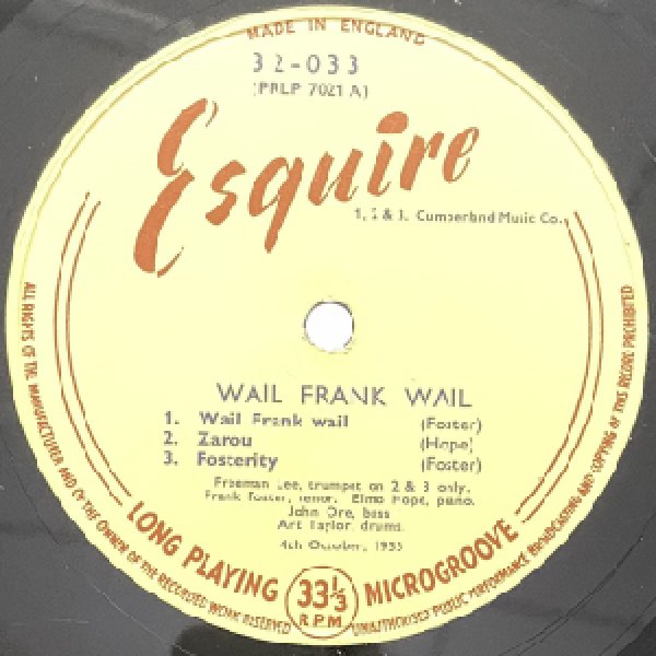 画像2: FRANK FOSTER / ELMO HOPE -  WAIL FRANK WAIL (2)