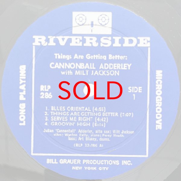 画像2: CANNONBALL ADDERLEY WITH MILT JACKSON -  THINGS ARE GETTING BETTER (2)