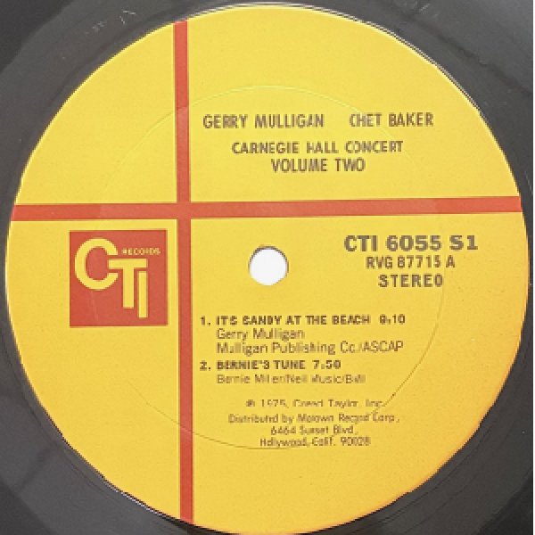画像2: GERRY MULLIGAN / CHET BAKER -  CARNEGIE HALL CONCERT VOL.2 (2)