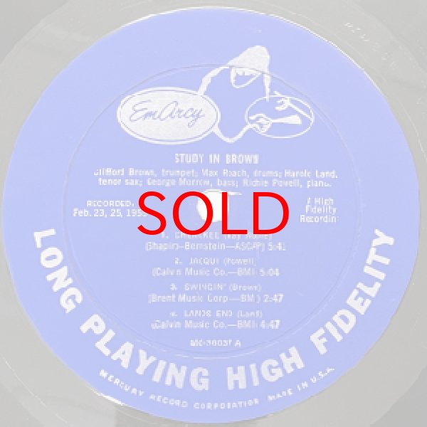 画像2: CLIFFORD BROWN -  STUDY IN BROWN (2)