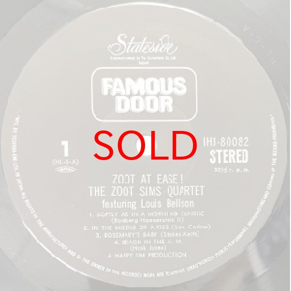 画像2: ZOOT SIMS -  ZOOT AT EASE (2)