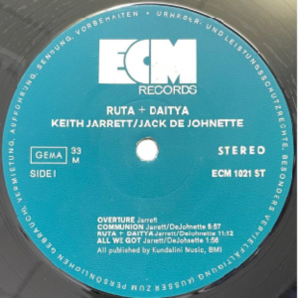 画像2: KEITH JARRETT-JACK DE JOHNETTE -  RUTA + DAITYA (2)