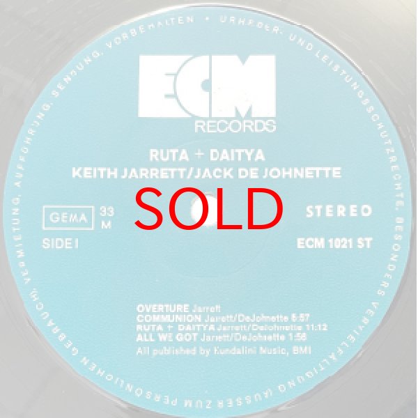 画像2: KEITH JARRETT-JACK DE JOHNETTE -  RUTA + DAITYA (2)