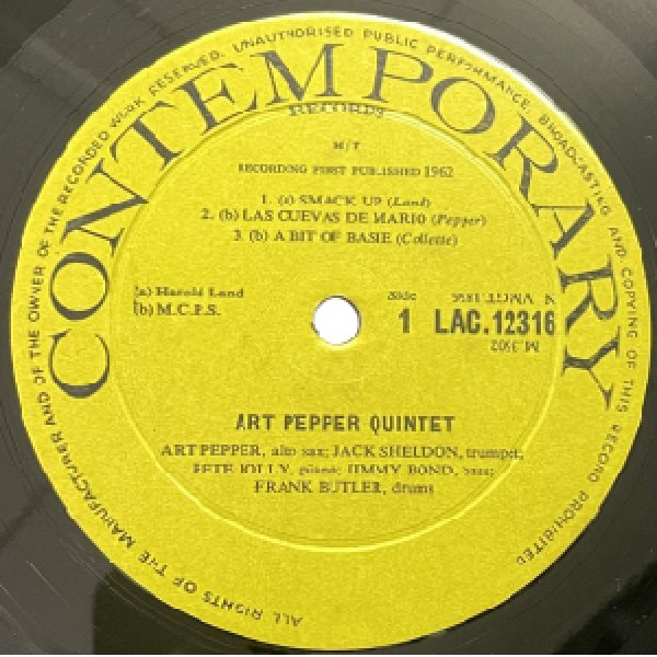 画像2: ART PEPPER QUINTET -  SMACK UP (2)