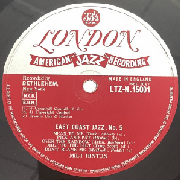 画像2: MILT HINTON -  EAST COAST JAZZ SERIES #5 (2)